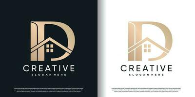 construção logotipo Projeto com inicial carta d e criativo único conceito Prêmio vetor