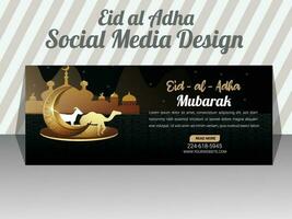 social meios de comunicação eid al adha cobrir Projeto modelo vetor