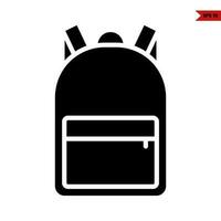ícone de glifo de mochila vetor