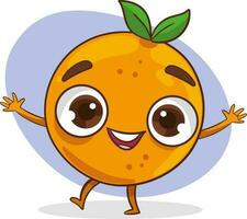 fofa laranja personagem desenho animado vetor