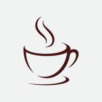 logotipo da xícara de café design do ícone do vetor da cafeteria