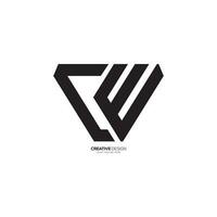 criativo carta cw ou ce moderno triângulo diamante forma monograma logotipo. ce logotipo. cw logotipo vetor