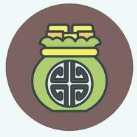 ícone dinheiro bolsa. relacionado para chinês Novo ano símbolo. cor companheiro estilo. simples Projeto editável vetor