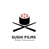 sushi filme estúdio filme filme produção logo design vector icon ilustração