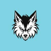 Lobo cabeça ícone logotipo plano Projeto vetor