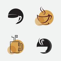logotipo da xícara de café design do ícone do vetor da cafeteria