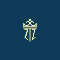 zz inicial monograma escudo logotipo Projeto para coroa vetor imagem