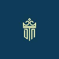 dn inicial monograma escudo logotipo Projeto para coroa vetor imagem