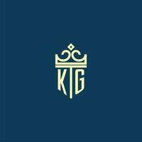 kg inicial monograma escudo logotipo Projeto para coroa vetor imagem