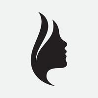 mulher de cabelo e logotipo e símbolos de rosto
