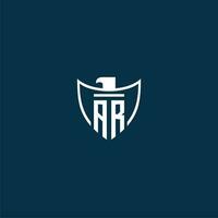 ar inicial monograma logotipo para escudo com Águia imagem vetor Projeto