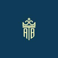 ab inicial monograma escudo logotipo Projeto para coroa vetor imagem