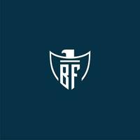 bf inicial monograma logotipo para escudo com Águia imagem vetor Projeto