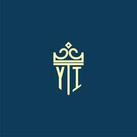 sim inicial monograma escudo logotipo Projeto para coroa vetor imagem