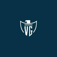 vg inicial monograma logotipo para escudo com Águia imagem vetor Projeto
