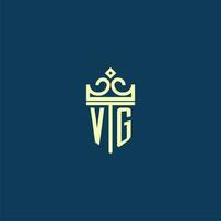 vg inicial monograma escudo logotipo Projeto para coroa vetor imagem