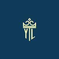 il inicial monograma escudo logotipo Projeto para coroa vetor imagem