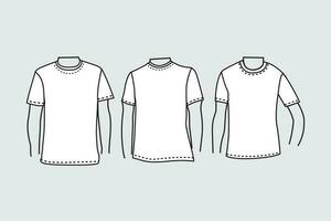 masculino branco camiseta com curto mangas, camiseta brincar dentro frente Visão vetor modelo ilustração