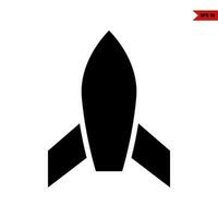 ícone de glifo de foguete vetor