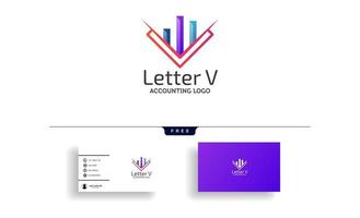 vetor de modelo de logotipo criativo de contabilidade finanças isolado com vetor de design de cartão de visita