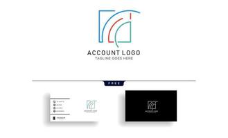 vetor de modelo de logotipo criativo de contabilidade finanças isolado com vetor de design de cartão de visita