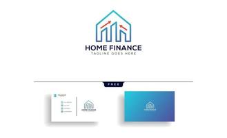 ilustração em vetor modelo de logotipo financeiro para casa com elementos de ícone de cartão de visita isolados