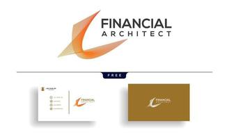 ilustração em vetor linha modelo de logotipo de arquitetura financeira