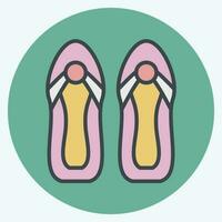 ícone sandálias. relacionado para Havaí símbolo. cor companheiro estilo. simples Projeto editável. vetor