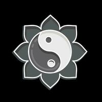 ícone yin yang. relacionado para chinês Novo ano símbolo. lustroso estilo. simples Projeto editável vetor