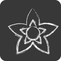 ícone jasmim. relacionado para flores símbolo. giz estilo. simples Projeto editável. simples ilustração vetor