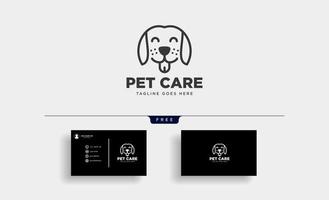 cuidados com animais de estimação consultoria modelo de logotipo ilustração vetorial com cartão de visita vetor