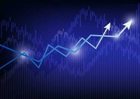 investimento estoque mercado gráfico. crescimento o negócio gráfico. digital seta relatório fundo. gráfico vetor ilustrador.