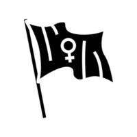 feminista bandeira feminismo mulher glifo ícone vetor ilustração