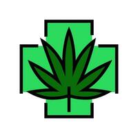 medicina cannabis cor ícone vetor ilustração