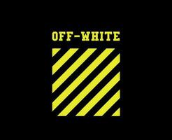 off white símbolo com nome amarelo logotipo roupas Projeto ícone abstrato vetor ilustração com Preto fundo