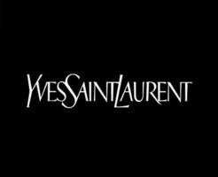 Yves santo Laurent marca logotipo branco símbolo roupas Projeto ícone abstrato vetor ilustração com Preto fundo