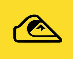 Quiksilver marca logotipo Preto símbolo roupas Projeto ícone abstrato vetor ilustração com amarelo fundo