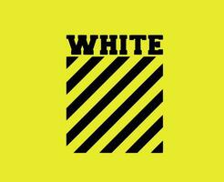 off white roupas logotipo Preto símbolo Projeto ícone abstrato vetor ilustração com amarelo fundo