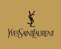ysl Yves santo Laurent marca logotipo Preto símbolo roupas Projeto ícone abstrato vetor ilustração com Castanho fundo