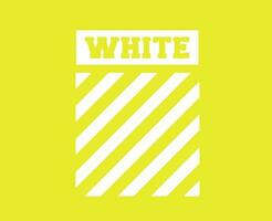 off white símbolo roupas logotipo branco Projeto ícone abstrato vetor ilustração com amarelo fundo