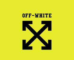 off white símbolo logotipo com nome Preto roupas Projeto ícone abstrato vetor ilustração com amarelo fundo