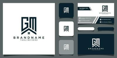 inicial carta gm minimalista moderno logotipo com o negócio cartão Projeto Prêmio vetor