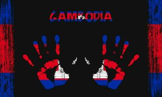 vetor bandeira do Camboja com uma Palma