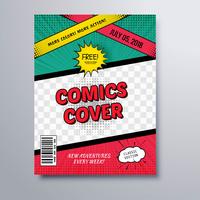 Fundo de modelo de capa de revista de livro de quadrinhos vetor