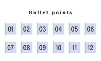bala pontos cinza, números a partir de 1 para 12. infográficos. vetor Projeto.