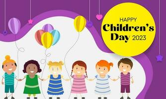 crianças dia é uma comemorativo encontro célebre anualmente dentro honra do crianças, de quem encontro do observância varia de país. vetor ilustração