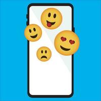 emoji dentro telefone ícone vetor ilustração símbolo