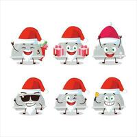 santa claus emoticons com prata cloche desenho animado personagem vetor