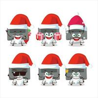 santa claus emoticons com impressora desenho animado personagem vetor