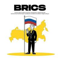 Rússia é uma membro do a brics. branco isolado fundo e país mapa vetor